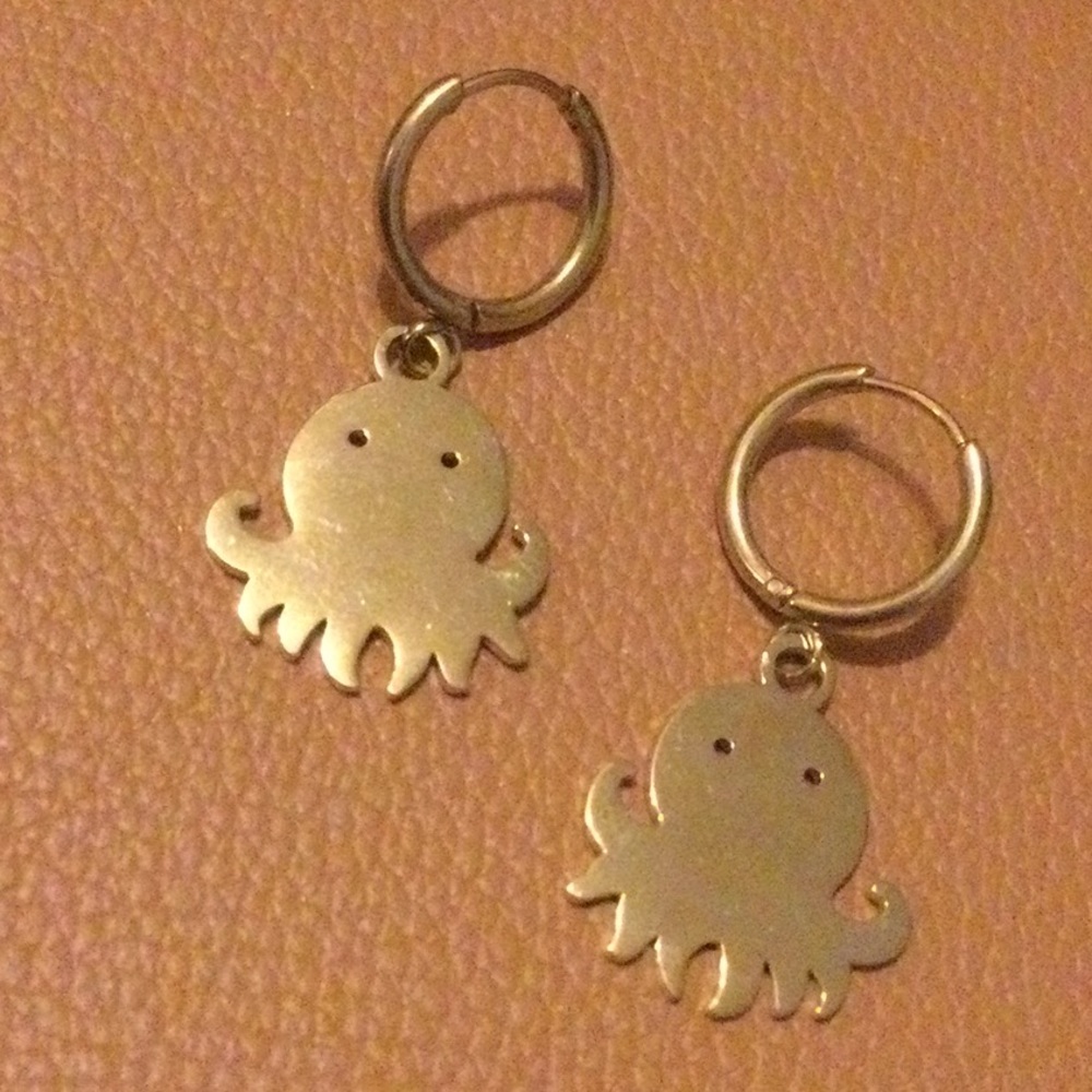 NEW Stainless Octopus Huggie Hoops